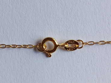 gold plated silver chain with white zirconia pendant-anchor chain 45 cm---